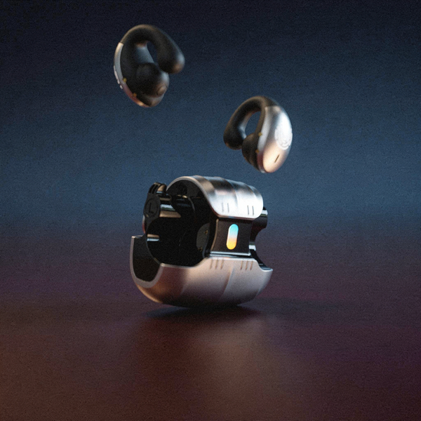 1Set Type-C Bone Conduction Open Ear Clip Wireless Bluetooth5.3 Headphones LED Breathing Light Noise Canceling Earbuds for Music