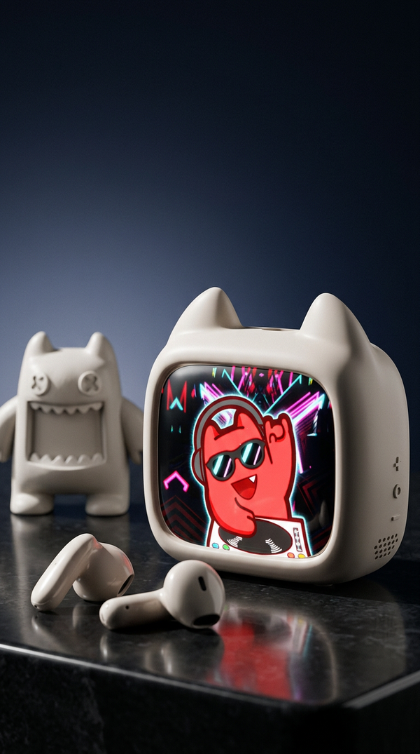 Zombies Cat B19 Smart Touch Screen Earphone HiFi Stereo Bluetooth 6.0 Headphones ENC Call Noise Reduction TWS Wireless Earbuds