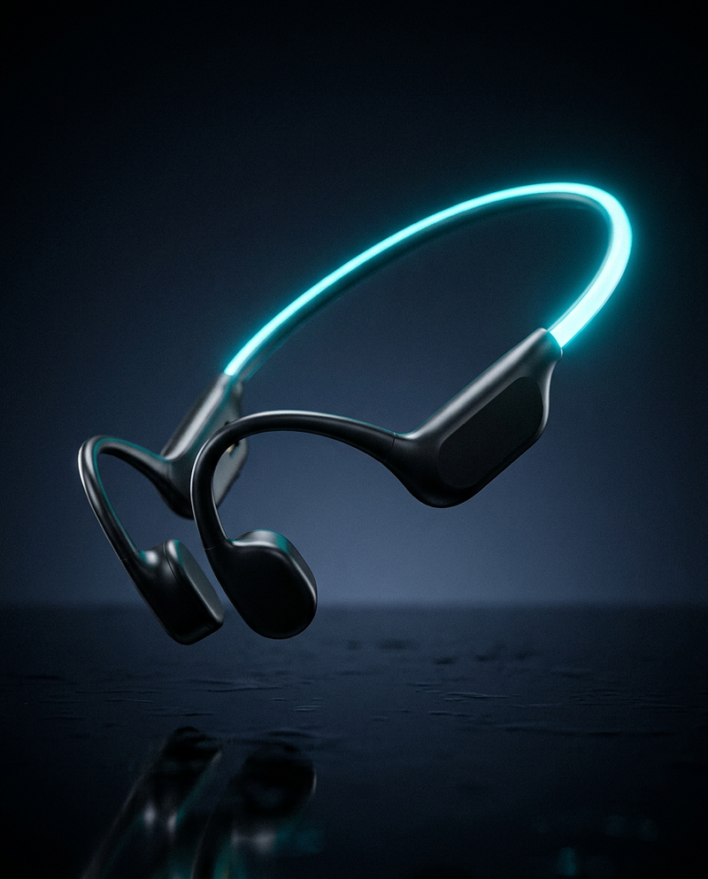 TOP 1 Sports Swimming Bone Conduction Headphones Bluetooth 6.0 IPX8 waterproof Earphones 32GB MP3 Night Light Fitness Riding Run